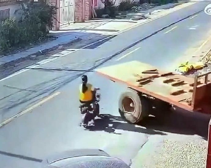 Tractor and scooter accident