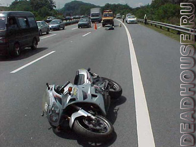 Road accident with the motorcycle