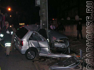 The result of an accident at a speed of 100 km/h