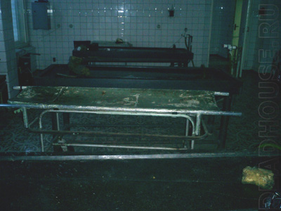 The interior of the morgue. Corpse homeless