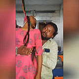 The girl hung herself on the fan