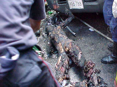Consequences of a terrorist attack. Caracas. 2000