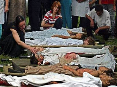 Beslan. Corpses of children