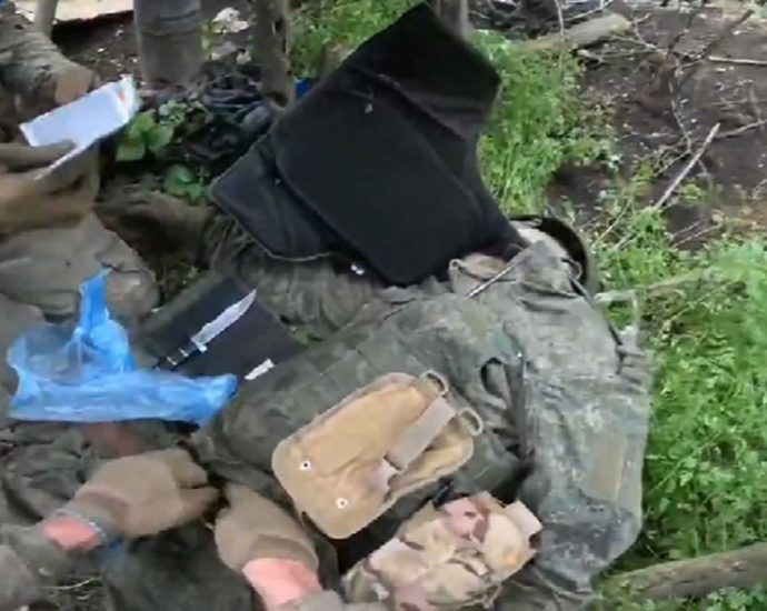 The body of a Russian soldier