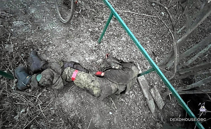 Ukraine. The corpse of a Russian soldier