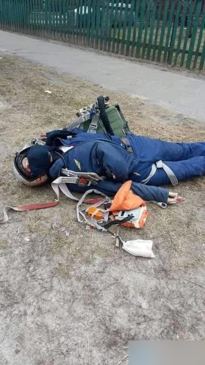 The corpse of a Russian pilot. The plane's catapult was out of order