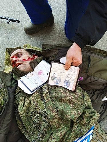 Killed Russian military man and his documents