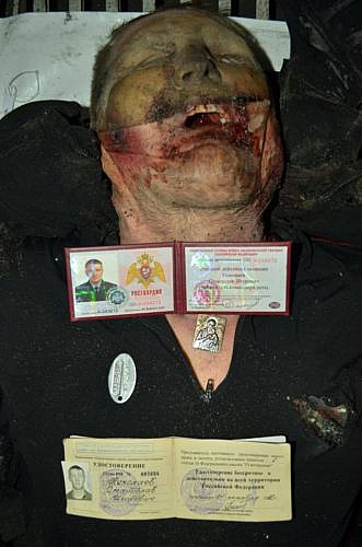 The body of a Russian policeman. Nikolaev Stanislav Igorevich