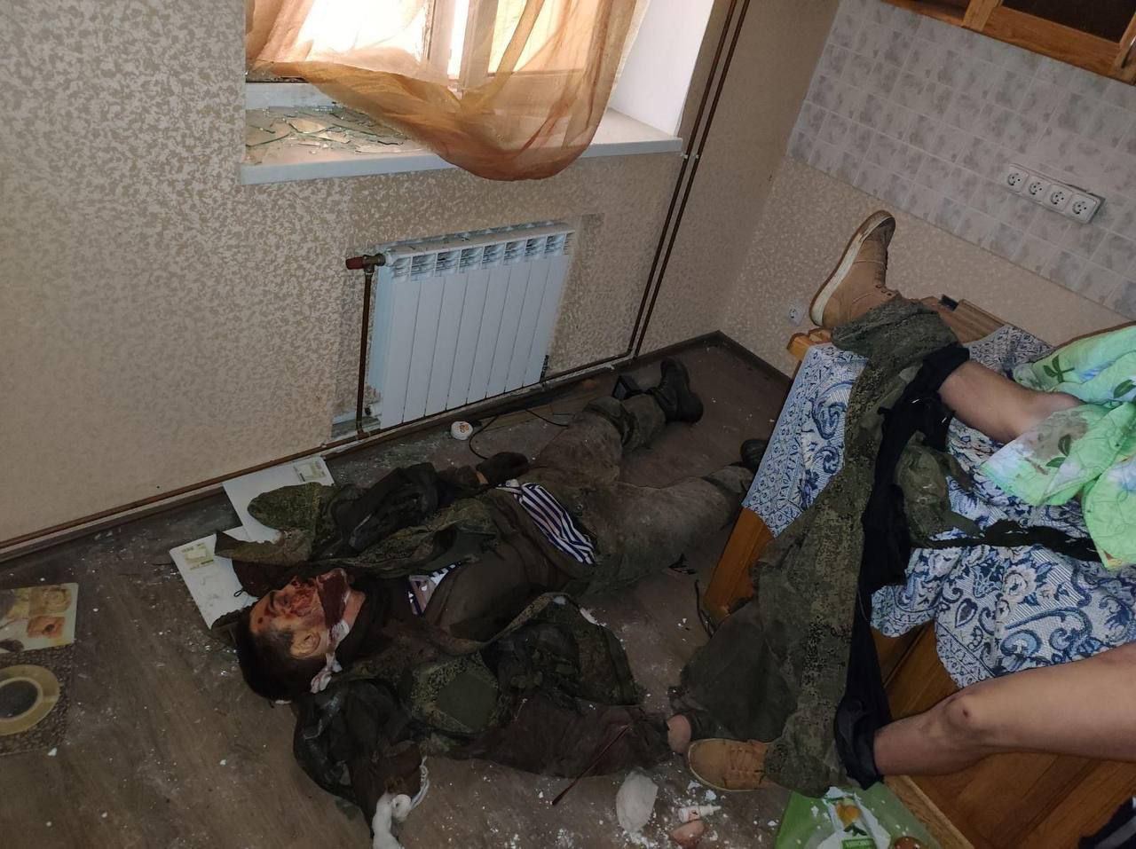 Corpses of Russian soldiers in a Ukrainian house
