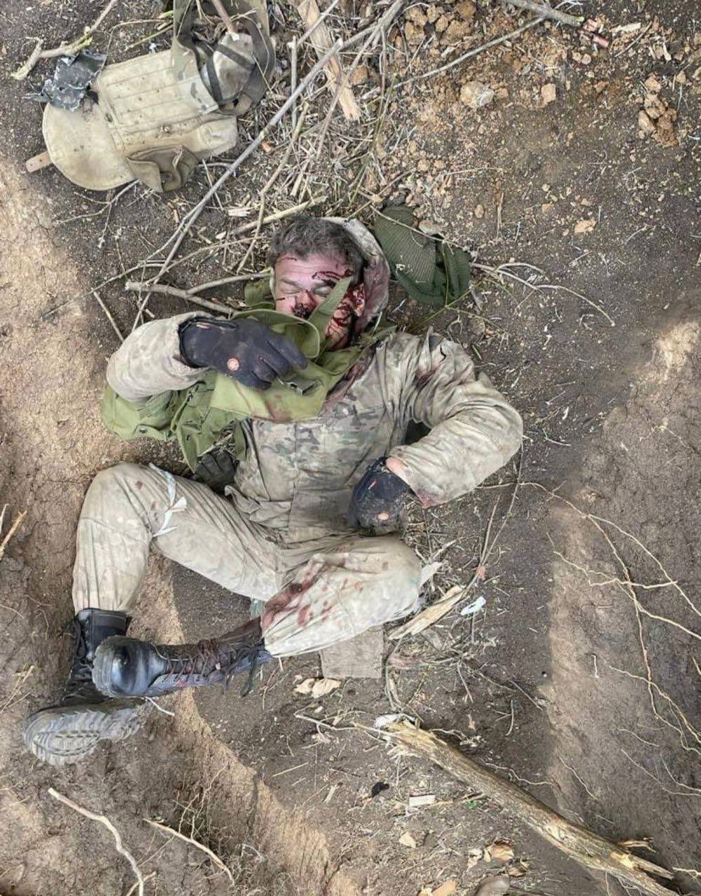 The corpse of a Russian military
