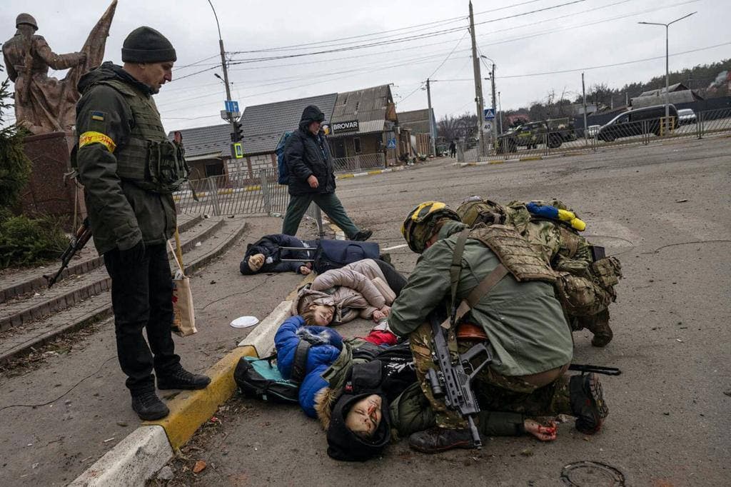 The family was shot at and everyone died. Irpin Ukraine