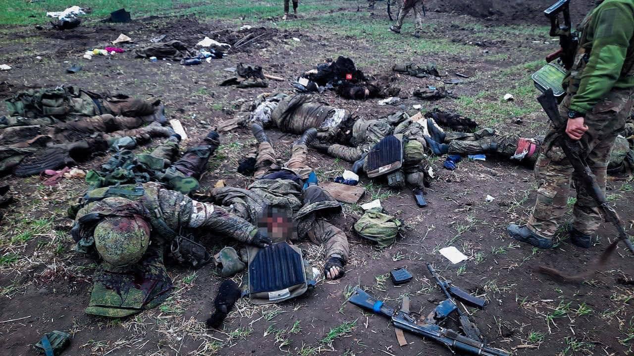 Russian military corpses and ammunition