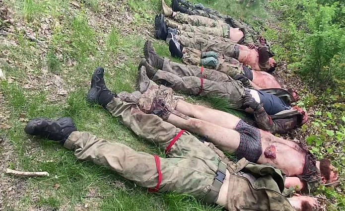 Corpses of Russian soldiers. Probably the Kadyrovites