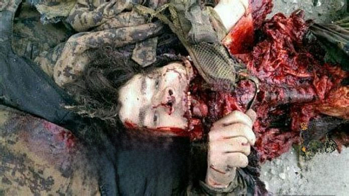 Mutilated corpse, probably a fighter of the Armed Forces of Ukraine