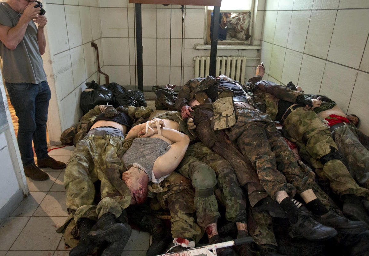 The corpses of Russian soldiers in the Ukrainian morgue