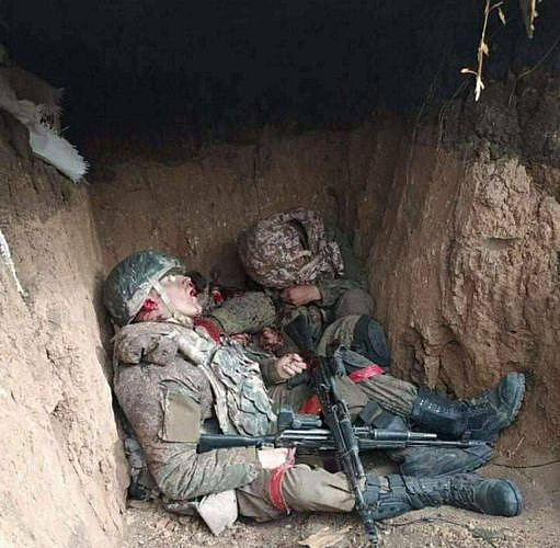 The corpses of Russian fighters